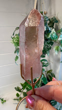 Load image into Gallery viewer, Natural Pink Lemurian Quartz on Custom Stand from Brazil
