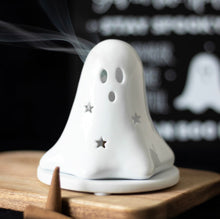 Load image into Gallery viewer, Ceramic Ghost Tea Light and Incense Cone Holder
