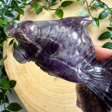 Load image into Gallery viewer, Chevron Amethyst Hand Carved Fish
