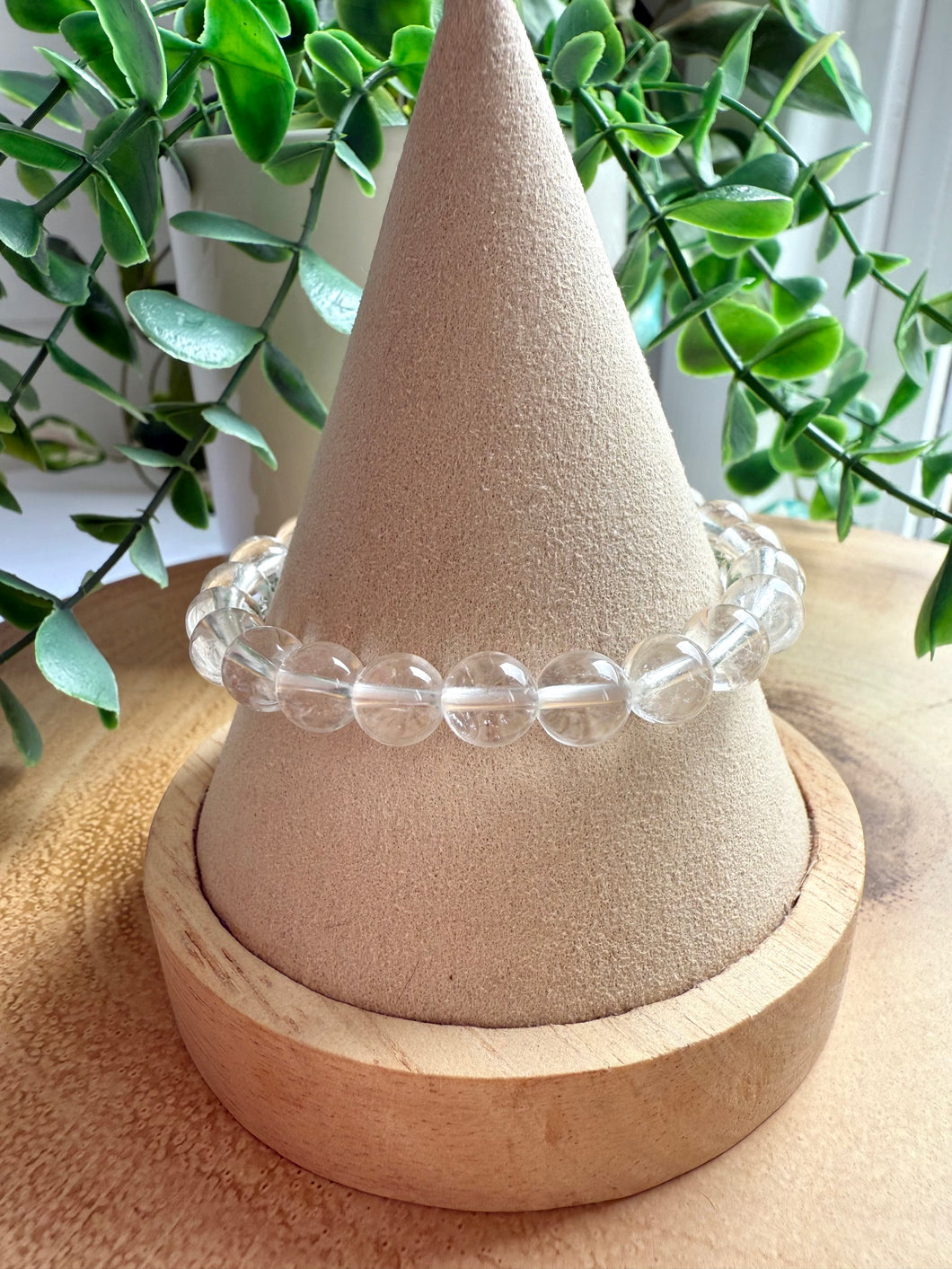 Clear Quartz 7/8mm Beaded Stretch Bracelet