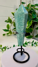 Load image into Gallery viewer, Amazonite Wand with Black Stand
