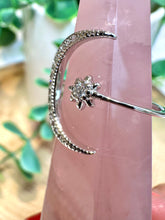 Load image into Gallery viewer, Adjustable 925 Silver Ring with Moon and Star|Boho Jewellery|Finger or Thumb Ring|Statement Ring|Adjustable Rings
