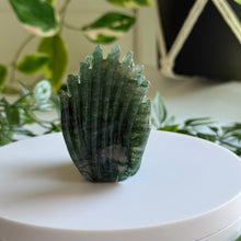 Load image into Gallery viewer, Hand Carved Moss Agate Nine Tail Fox
