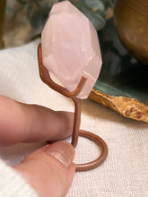 Load image into Gallery viewer, Rose Quartz Heart on Stand|Consciously Sourced|Crystal Carving|Brazil
