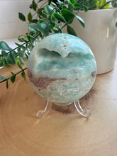 Load image into Gallery viewer, Blue Aragonite Sphere 6.8cm with Stand
