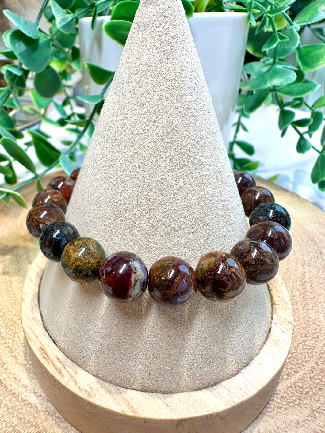 Pietersite 10mm Beaded Bracelet|Consciously Sourced|Gemstone Stretch Bracelet|Crystal Beaded Bracelet