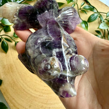 Load image into Gallery viewer, Chevron Amethyst Hand Carved Fish
