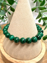 Load image into Gallery viewer, Malachite 8mm Beaded Bracelet|Consciously Sourced|Gemstone Stretch Bracelet|Crystal Beaded Bracelet
