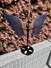 Load image into Gallery viewer, Rainbow Fluorite Butterfly Wings on Black Stand
