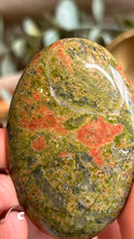 Load image into Gallery viewer, Unakite Palmstone|Consciously Sourced|Crystal Carving
