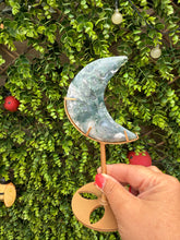 Load image into Gallery viewer, Moss Agate Moon on Stand
