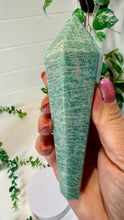 Load image into Gallery viewer, Amazonite Wand with Black Stand
