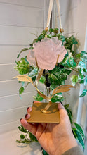 Load image into Gallery viewer, Rose Quartz Rose Carving on Custom Stand|Home Decor
