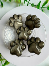 Load image into Gallery viewer, Silver Sheen Obsidian Paw Carving
