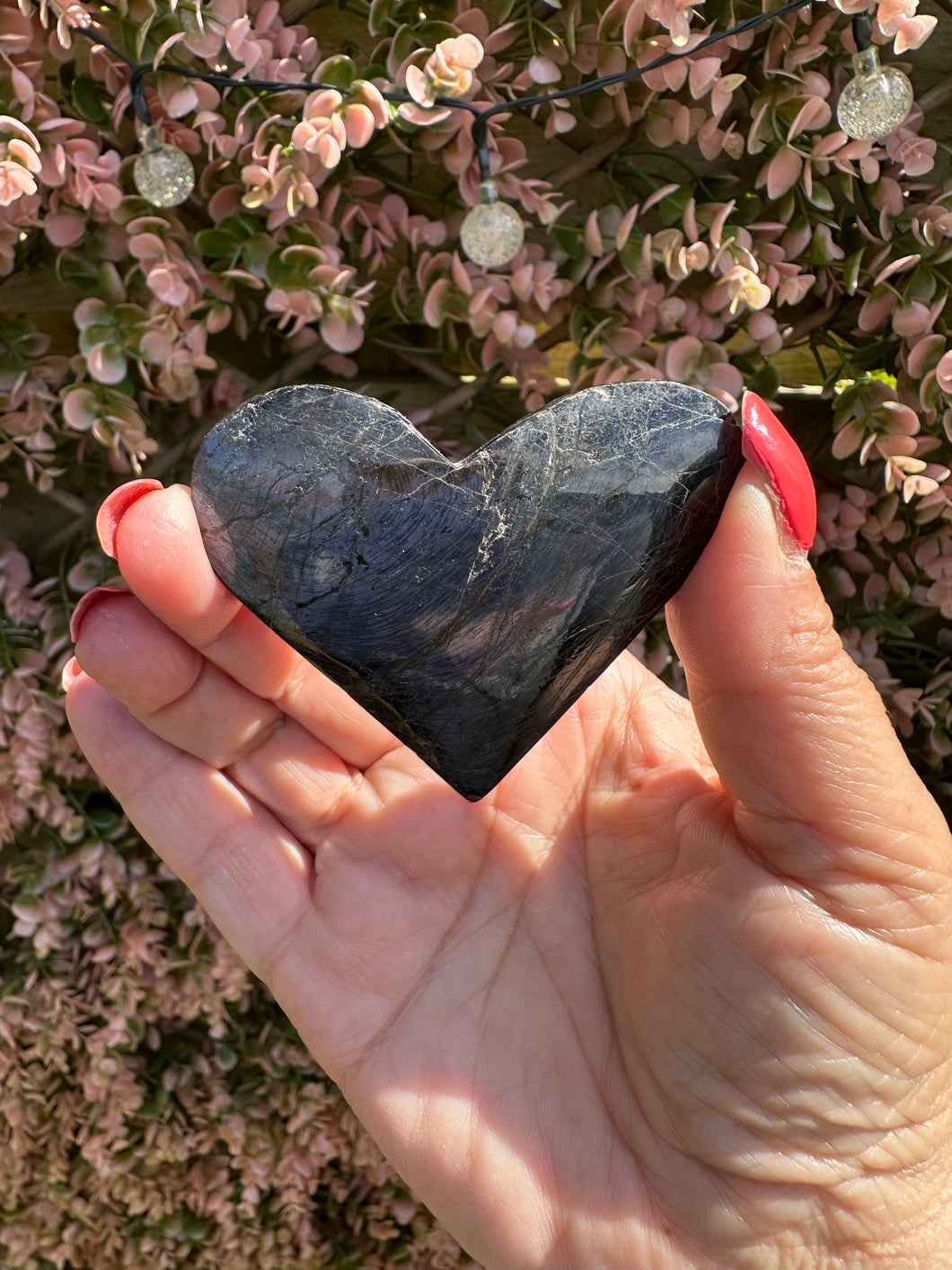 Hypersthene Heart with Stand