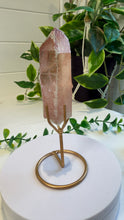 Load image into Gallery viewer, Natural Pink Lemurian Quartz on Custom Stand from Brazil
