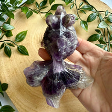 Load image into Gallery viewer, Chevron Amethyst Hand Carved Fish
