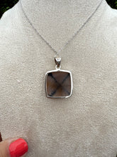Load image into Gallery viewer, Chiastolite Square Necklace set in 925 Silver on 18 inch Trace Chain
