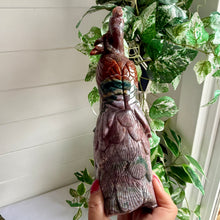Load image into Gallery viewer, Ocean Jasper Skull with Phoenix|Home Decor|Crystal Decor
