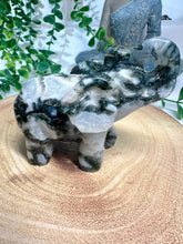 Load image into Gallery viewer, Moss Agate Elephant Carving - Mocha
