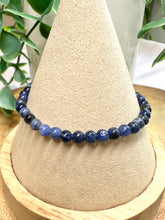 Load image into Gallery viewer, Sodalite 4mm Beaded Bracelet|Consciously Sourced|Gemstone Stretch Bracelet|Crystal Beaded Bracelet
