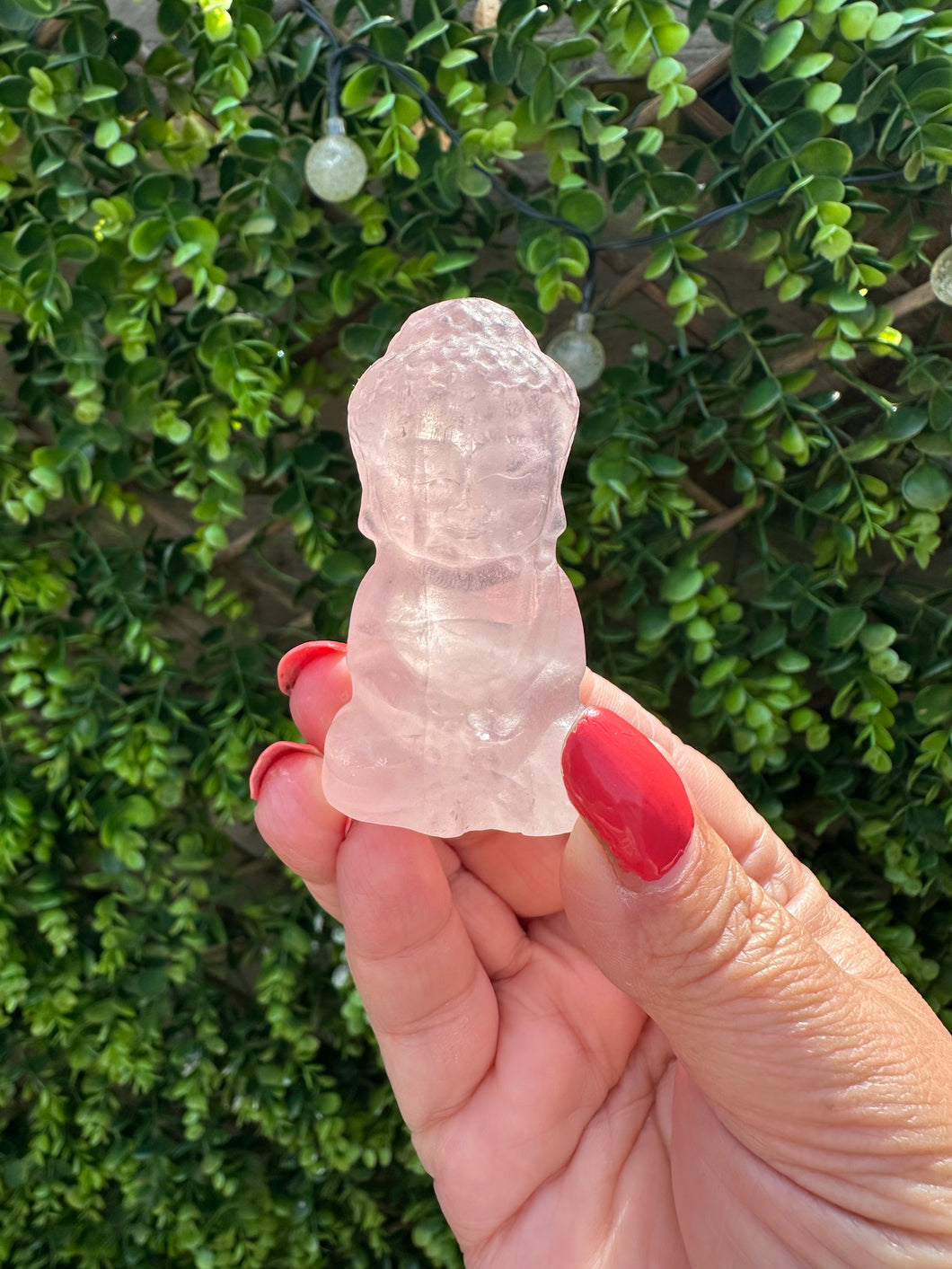 Rose Quartz Buddha Carving