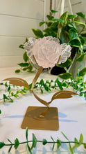 Load image into Gallery viewer, Rose Quartz Rose Carving on Custom Stand|Home Decor
