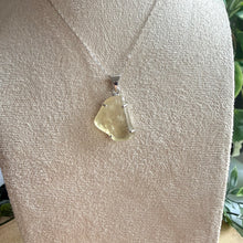 Load image into Gallery viewer, Libyan Desert Glass Necklace in 925 Silver with 18” Silver Trace Chain
