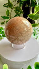 Load image into Gallery viewer, Peach Moonstone 8cm Sphere with stand
