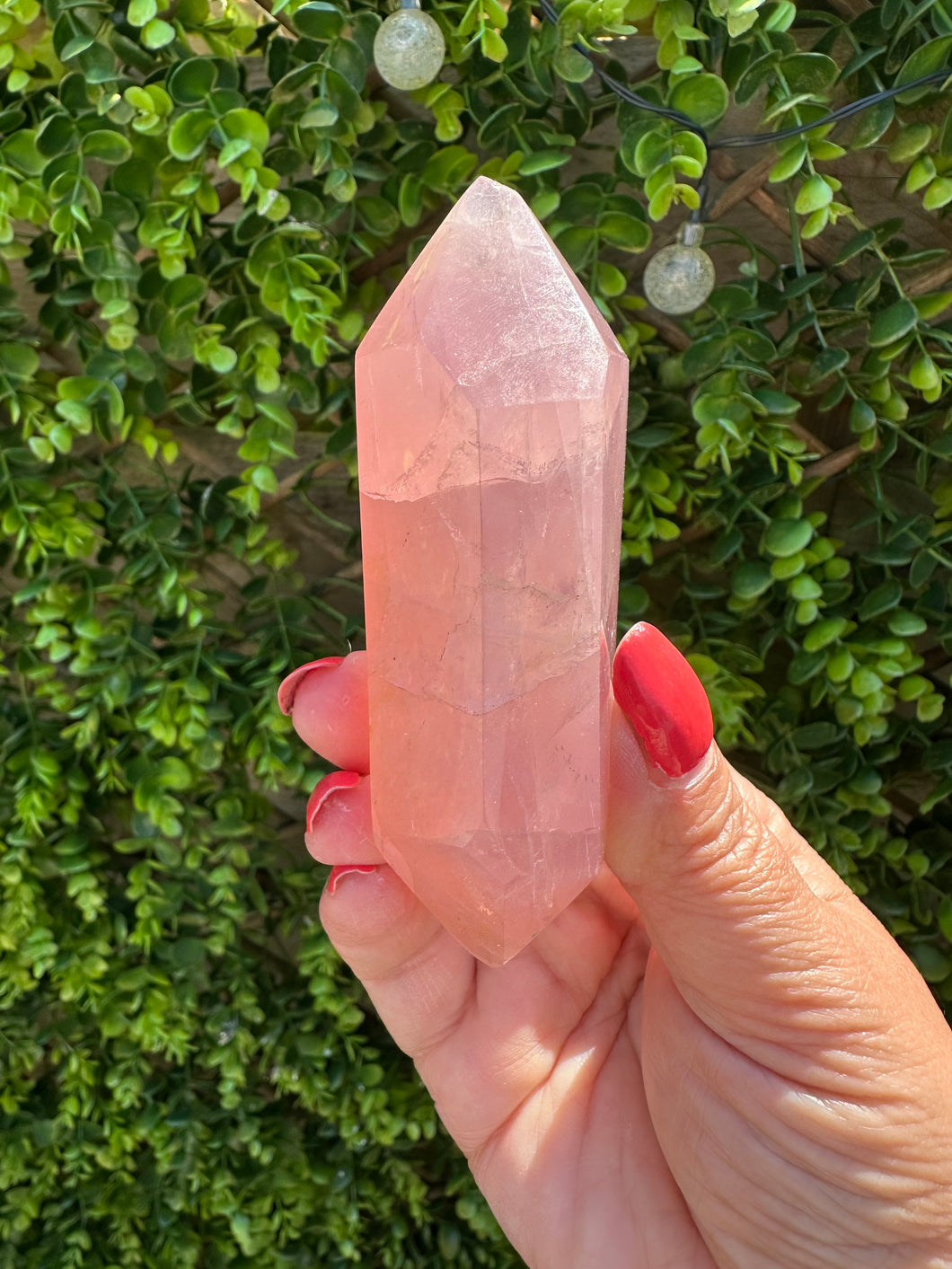Rose Quartz Double Terminated Point from Madagascar