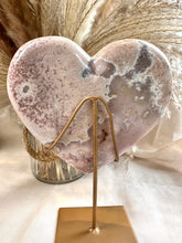 Load image into Gallery viewer, Pink Amethyst Heart on Custom Stand from Brazil|Consciously Sourced|Pink Amethyst Carving|Home Decor|Statement Crystals
