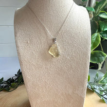 Load image into Gallery viewer, Libyan Desert Glass Necklace in 925 Silver with 18” Silver Trace Chain
