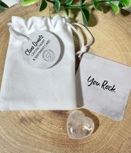 Load image into Gallery viewer, You Rock Clear Quartz Heart in a Velvet Pouch
