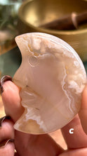 Load image into Gallery viewer, Flower Agate Moon|Consciously Sourced|Crystal Carving
