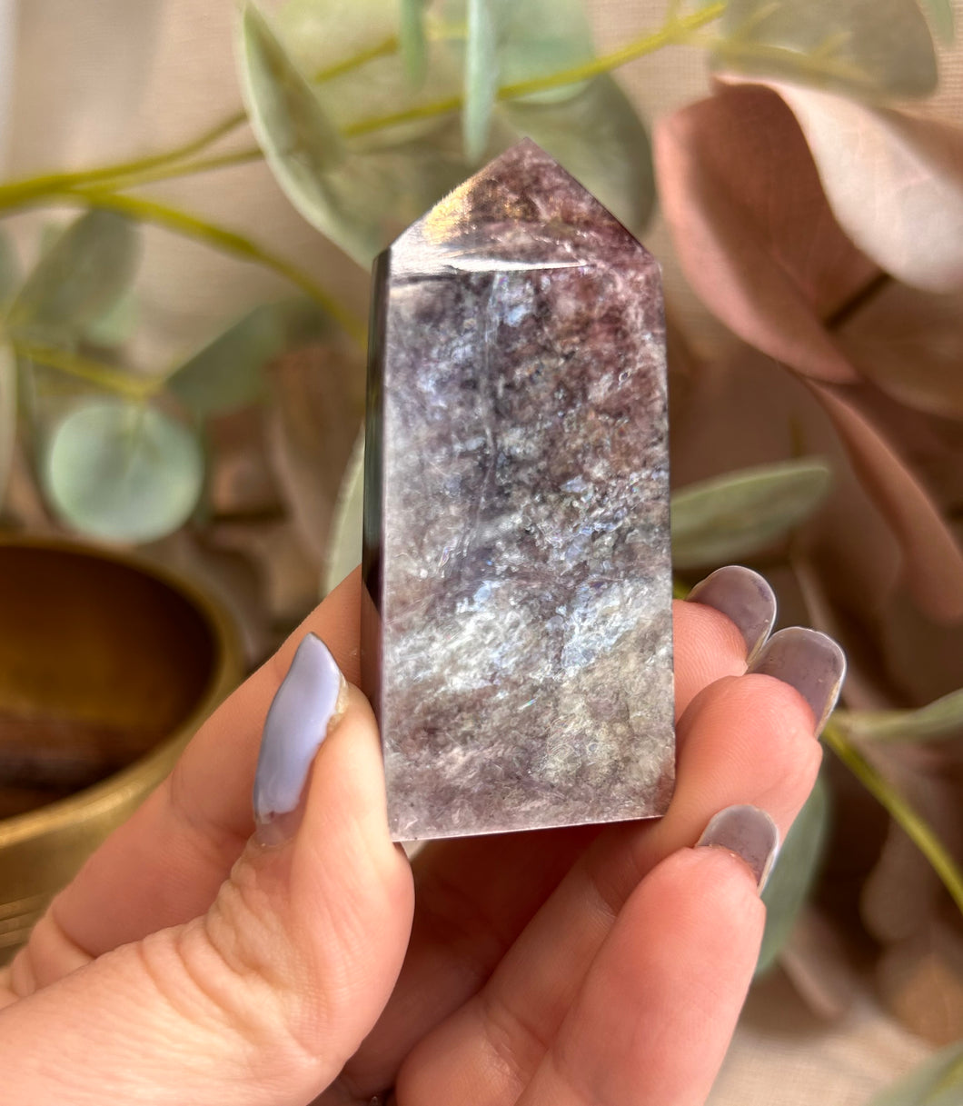 Lepidolite Mica Point|Tower|ConsciouslySourced|Crystal|Flashy