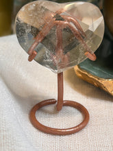 Load image into Gallery viewer, Smokey Quartz Heart on Stand|Crystal Carving|Consciously Sourced|Brazil
