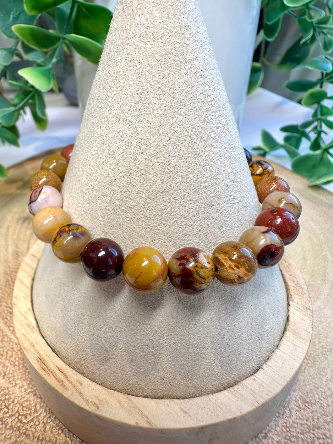 Mookaite 7/8mm Stretch Beaded Bracelet