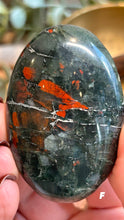 Load image into Gallery viewer, Bloodstone Palmstone|Consciously Sourced|Crystal Carving
