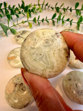 Load image into Gallery viewer, Green Maligano Jasper Round Palm Stones from Indonesia
