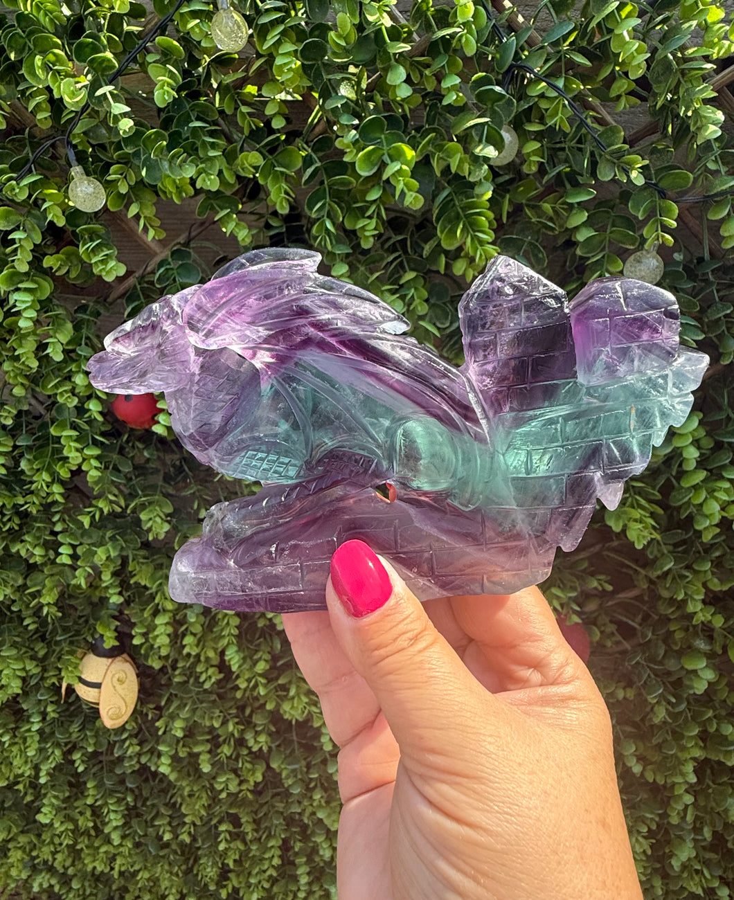 Fluorite Dragon Carving