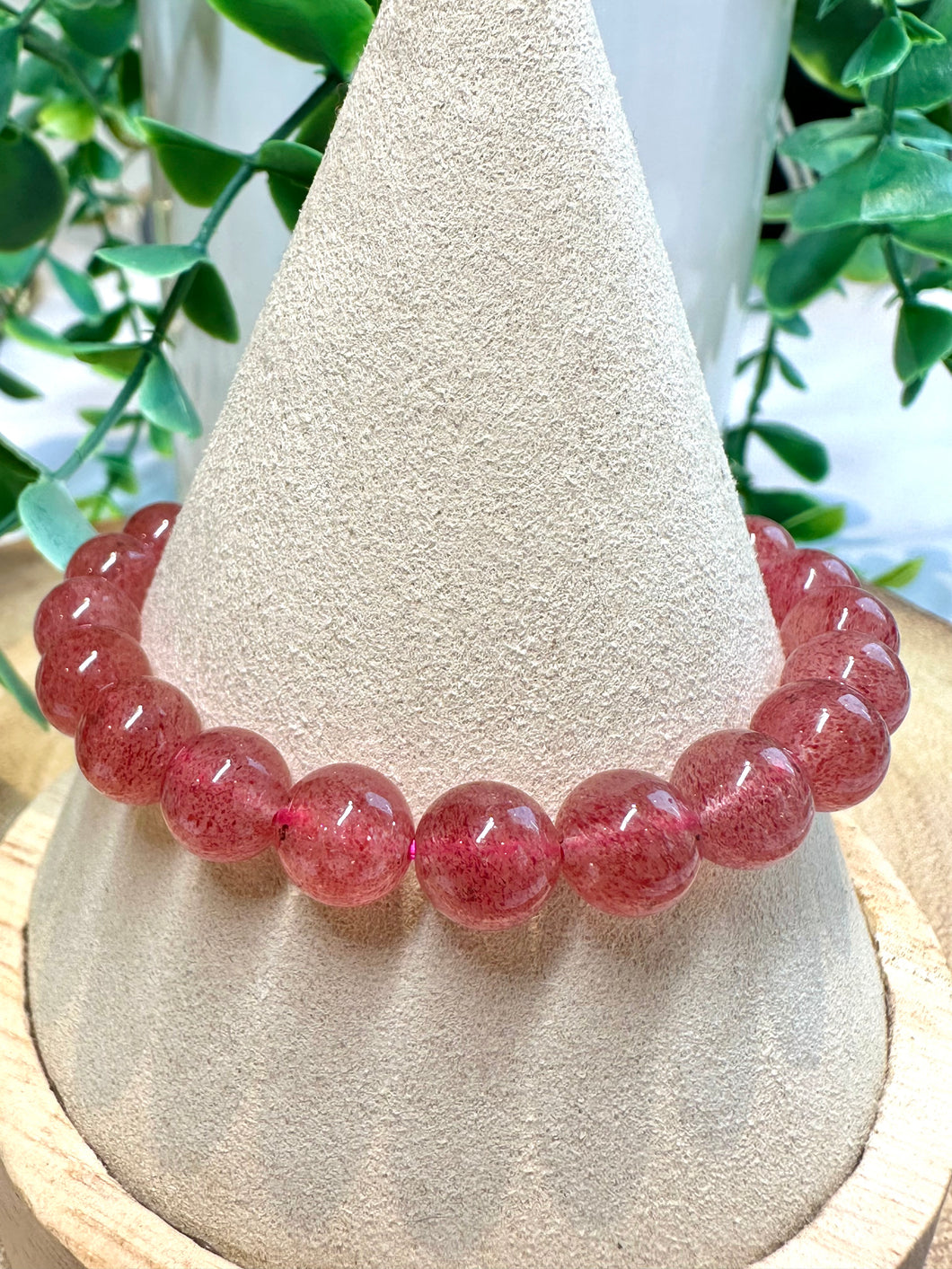 Strawberry Quartz 8mm Stretch Beaded Bracelet