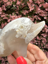 Load image into Gallery viewer, Hand Carved Flower Agate Dolphin
