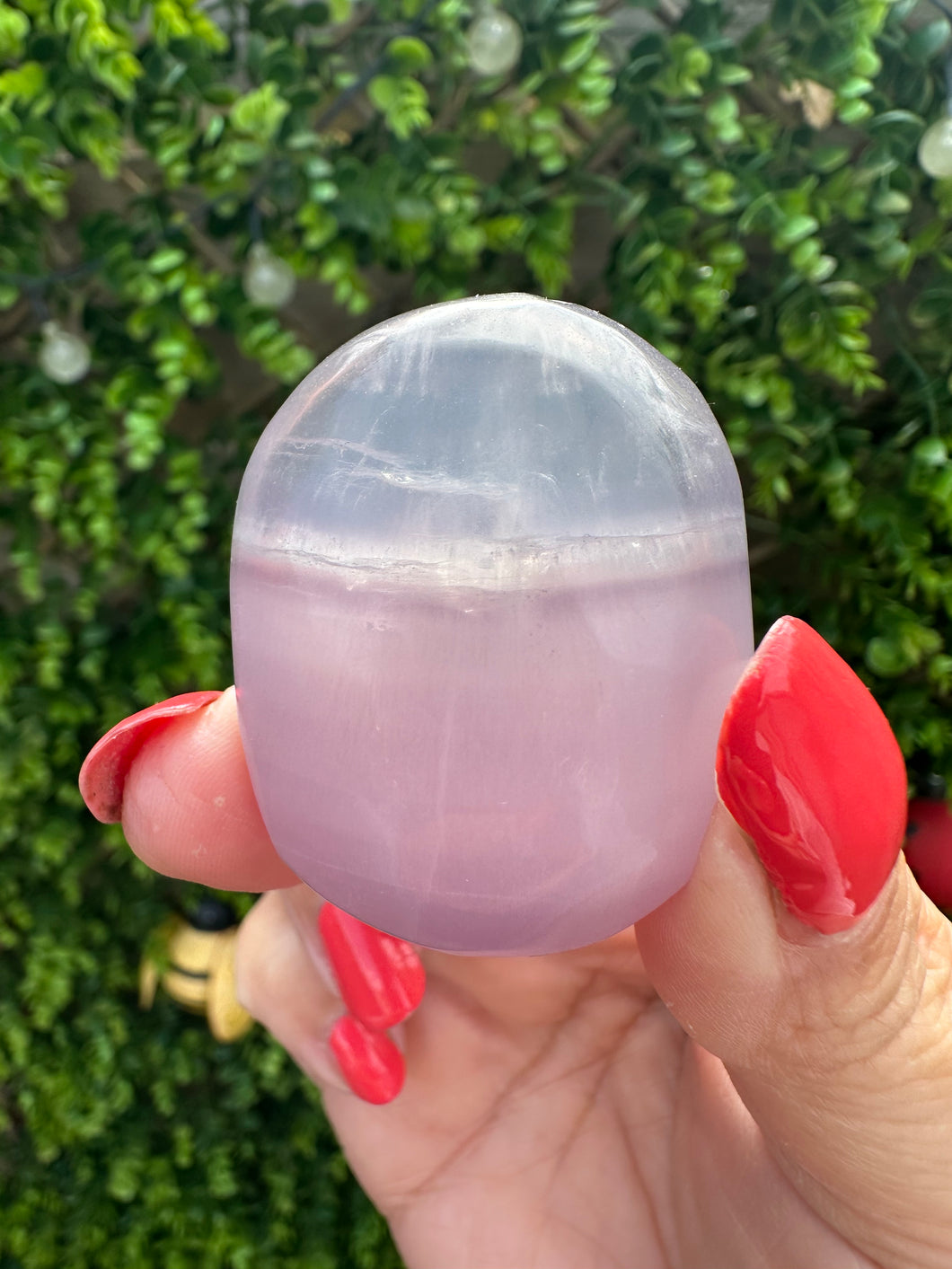 Lilac Fluorite|Lavender Fluorite|Yttrium Fluorite Palm Stone