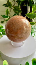 Load image into Gallery viewer, Peach Moonstone 8cm Sphere with stand
