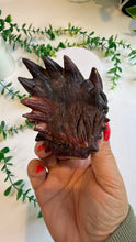 Load image into Gallery viewer, Mookaite Jasper Wolf Head with custom stand|Hand Carved
