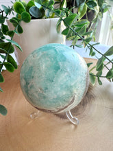 Load image into Gallery viewer, Blue Aragonite Sphere 6.8cm with Stand
