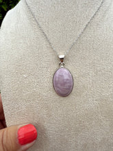 Load image into Gallery viewer, Phosphosiderite Oval Necklace set in 925 Silver on 18 inch Trace Chain
