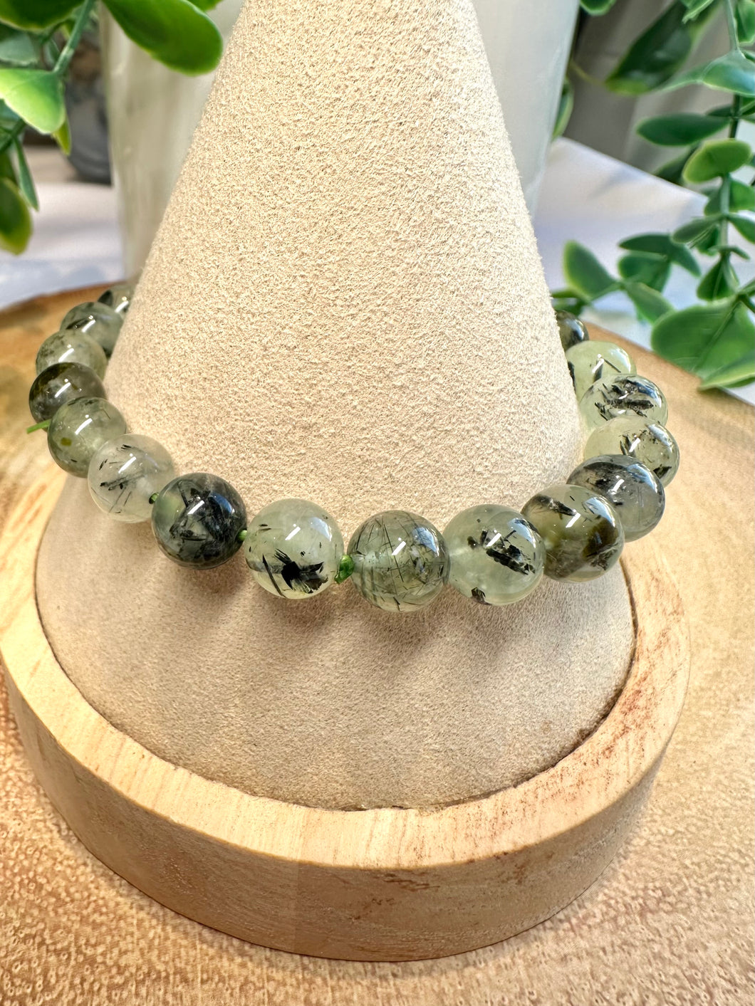 Prehnite 7/8mm Stretch Beaded Bracelet