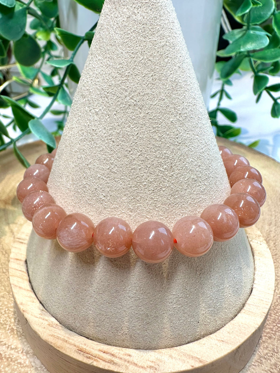 Peach Moonstone 8mm Stretch Beaded Bracelet