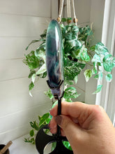 Load image into Gallery viewer, Rainbow Fluorite Moon on Custom Black Stand

